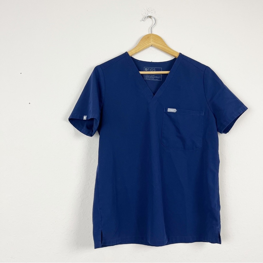 Figs Catarina Blue Scrub Top Size Medium